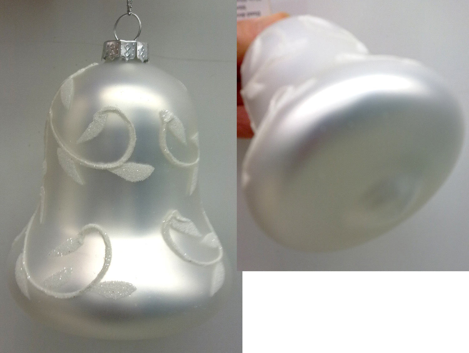 (CH) * Hand Decorated Mouth Blown Glass * Bell Christmas Ornament 8 x 10 cm CTBL0416-3-T