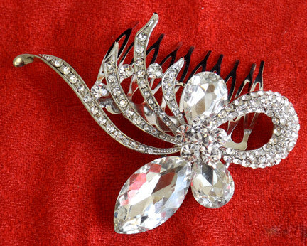 (W) Wedding H - Wedding Hair Comb 10.0 x 6.5 cm wide DFS00103-T