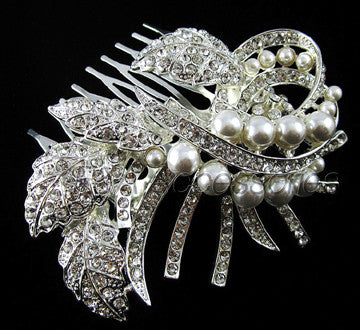 (W) Wedding H - Wedding Hair Comb 8.0 x 6.0 cm wide DFS00105-T