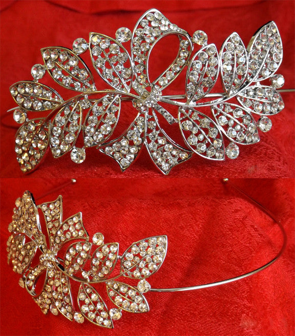 (W) Wedding H - Wedding Hair Jewelled Hair Band 6.5 cm wide DHR00044-T