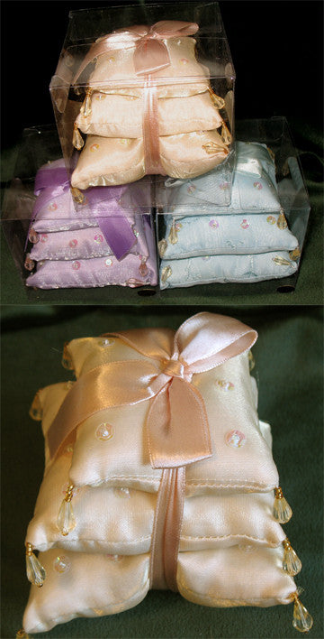 Sachet Pillows (G) Ivory, Mint, Purple 8.0cm x 8cm x 8.5cm Scented Rose