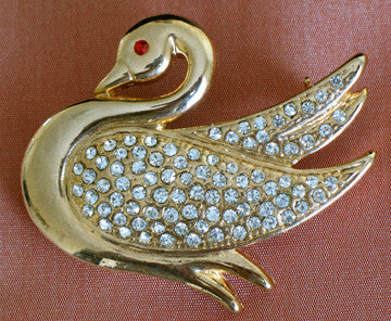 (JF) Brooch - Swan J038-B28