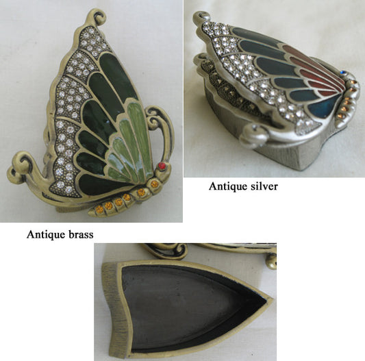(T) * Jeweled Butterfly Trinket Box * JB0932g