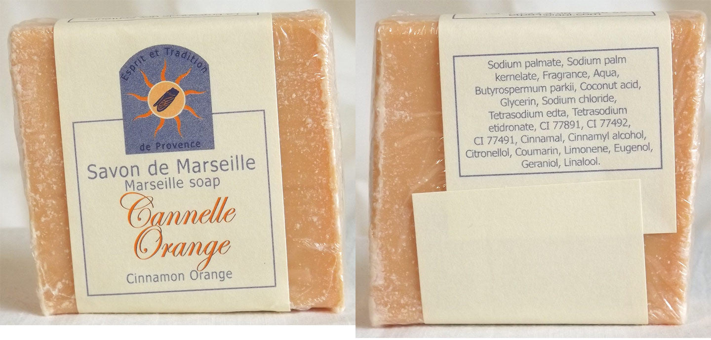 (S) Marseille Vegan Soap - Cinnamon/Orange Fragrance 100 g