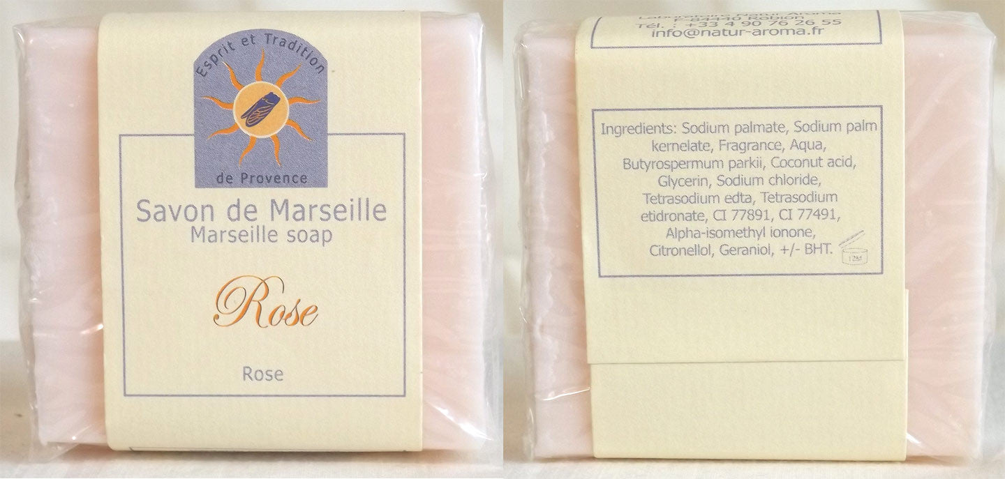 (S) Marseille Vegan Soap - Rose Fragrance - 100 g