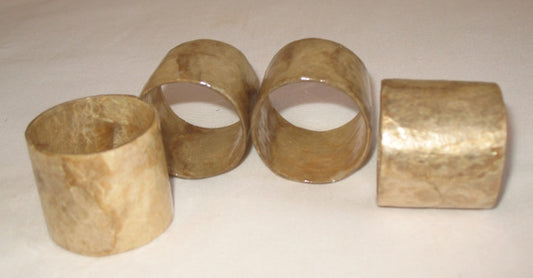 (CA) Handmade Capiz Shell Napkin Rings, Copper 1.5" x 1.5" NR206057-S-T