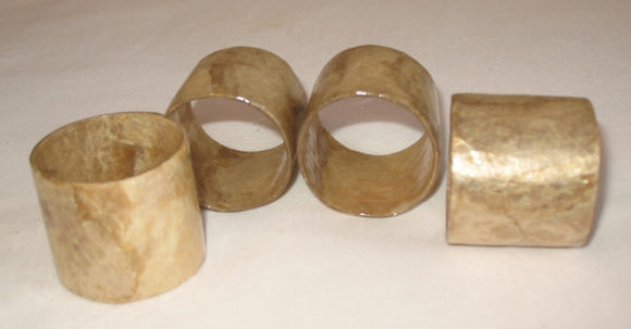 (CA) Handmade Capiz Shell Napkin Rings, Copper 1.5