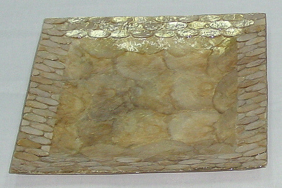 (CA) Handmade Capiz Shell Mat Plate/Tray with Border - PL204141S-T / PL204139S-T