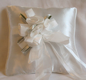 (W) Wedding P - Bouquet of Roses Ring Bearer Pillow - Ivory - RPI97692-T