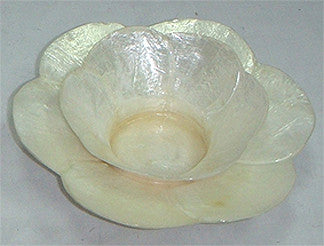 (CA) Ivory Flower Capiz Shell Tea Light Holder, Two Tiers TL206034-T
