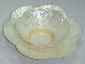 (CA) Ivory Flower Capiz Shell Tea Light Holder, Two Tiers TL206034-T