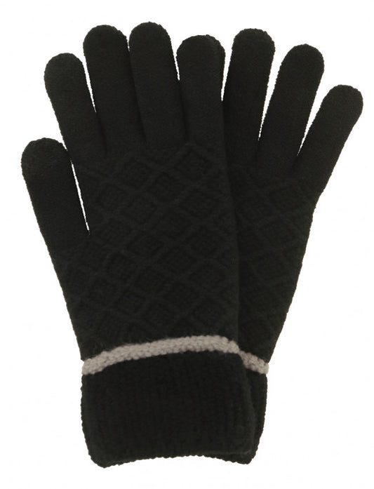 (FC) Britt's Knits Men's Knitted Gloves - Black with Black Cuff